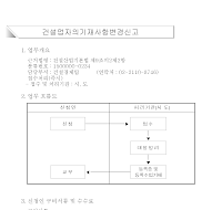 건설업등록증(수첩) 기재사항변경신청서